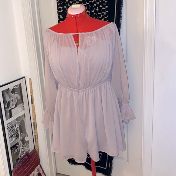 ASOS DESIGN Off Shoulder Romper With Cut Out Detail - Picture 6 of 12